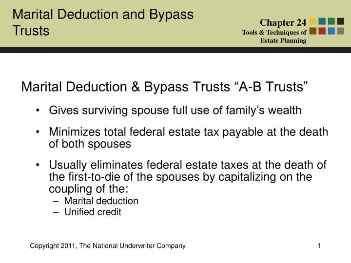 marital deduction bypass trusts a b trusts