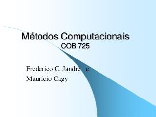 m todos computacionais cob 725