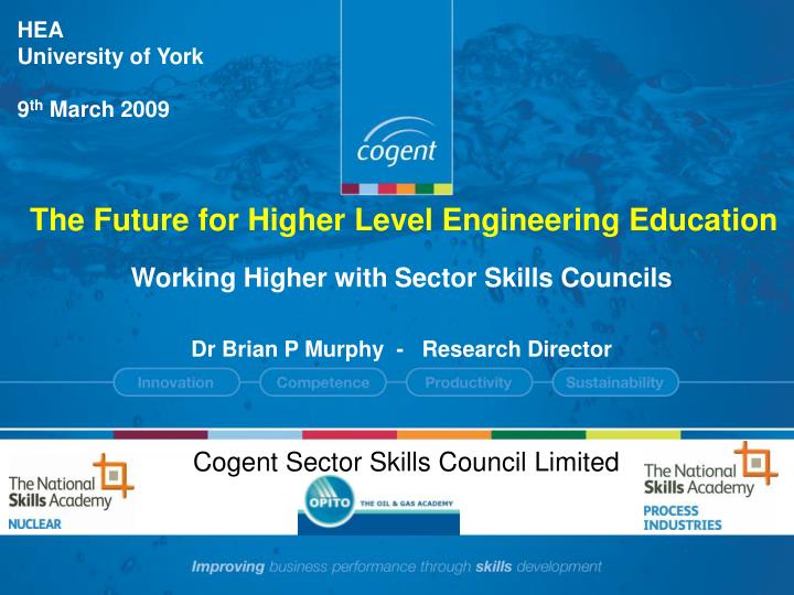 working higher with sector skills councils dr brian p murphy research director