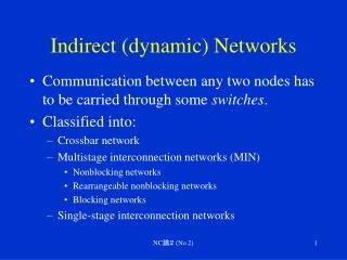 Indirect (dynamic) Networks