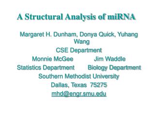 A Structural Analysis of miRNA