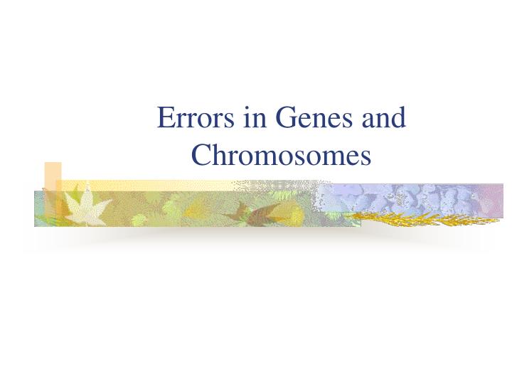 errors in genes and chromosomes