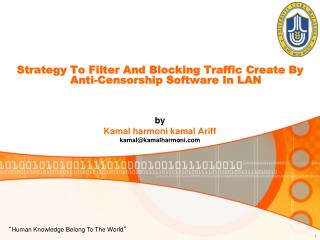 Strategy To Filter And Blocking Traffic Create By Anti-Censorship Software In LAN