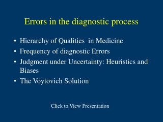 Errors in the diagnostic process