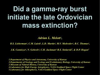 Did a gamma-ray burst initiate the late Ordovician mass extinction?