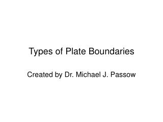 Types of Plate Boundaries