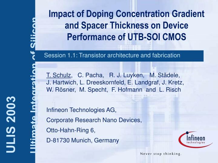 impact of doping concentration gradient and spacer thickness on device performance of utb soi cmos