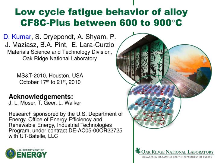 low cycle fatigue behavior of alloy cf8c plus between 600 to 900 c