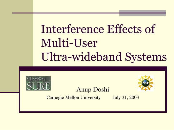 interference effects of multi user ultra wideband systems