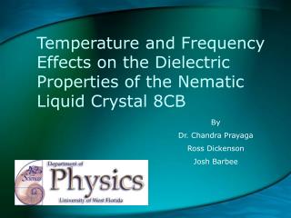 Temperature and Frequency Effects on the Dielectric Properties of the Nematic Liquid Crystal 8CB