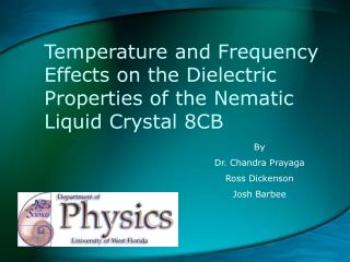 temperature and frequency effects on the dielectric properties of the nematic liquid crystal 8cb