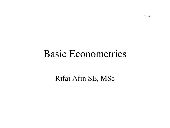 basic econometrics