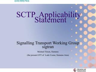 SCTP Applicability Statement
