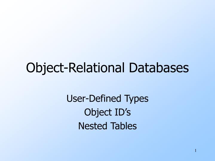 object relational databases