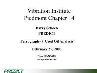 Vibration Institute Piedmont Chapter 14