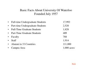 Basic Facts About University Of Waterloo Founded July 1957