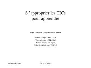 s approprier les tics pour apprendre