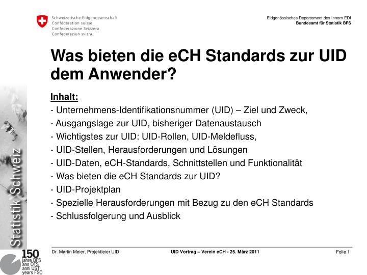 was bieten die ech standards zur uid dem anwender