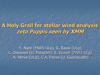 A Holy Grail for stellar wind analysis zeta Puppis seen by XMM