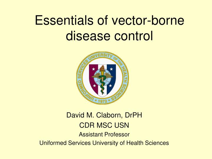 essentials of vector borne disease control