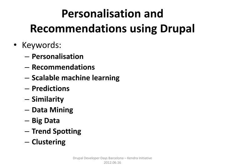 personalisation and recommendations using drupal