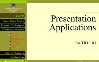 Presentation Applications for TID1103