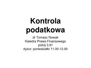 kontrola podatkowa