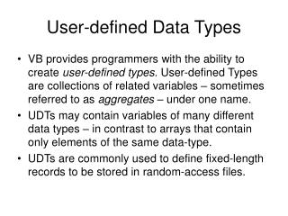 User-defined Data Types