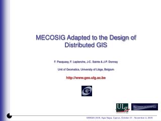 MECOSIG Adapted to the Design of Distributed GIS