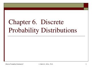 Chapter 6. Discrete Probability Distributions