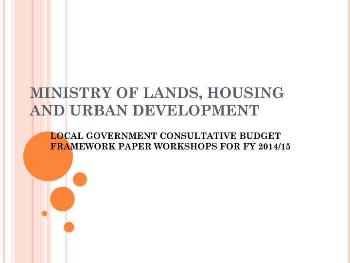 ministry of lands housing and urban development