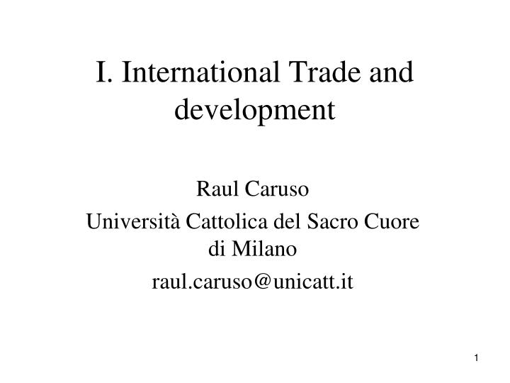 i international trade and development