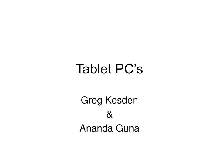 tablet pc s