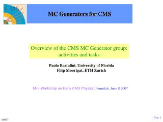 MC Generators for CMS
