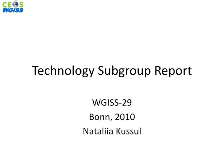 technology subgroup report