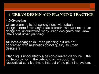 4. URBAN DESIGN AND PLANNING PRACTICE