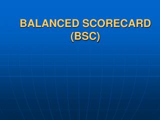 balanced scorecard bsc