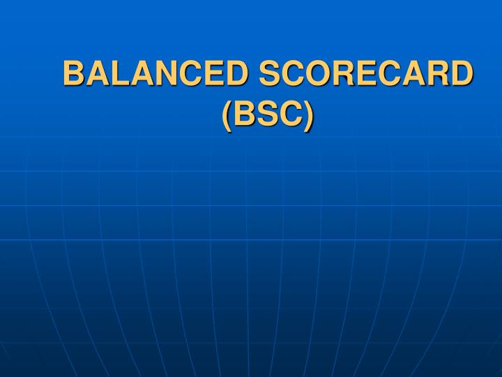 balanced scorecard bsc