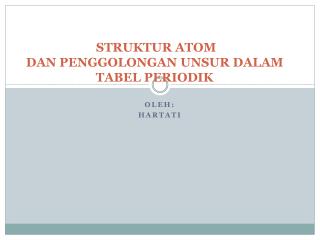 struktur atom dan penggolongan unsur dalam tabel periodik
