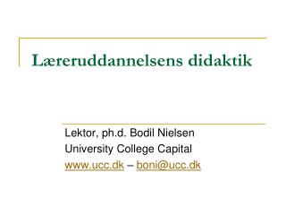 l reruddannelsens didaktik