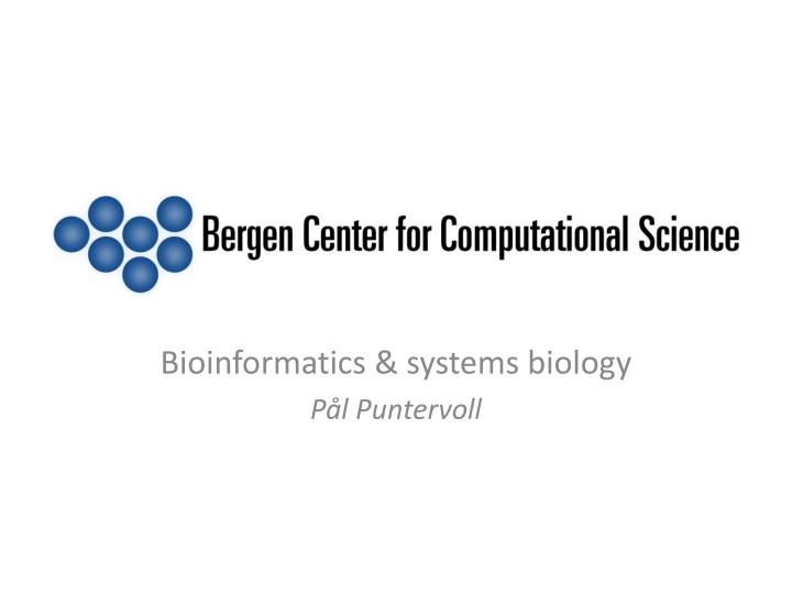 bioinformatics systems biology p l puntervoll