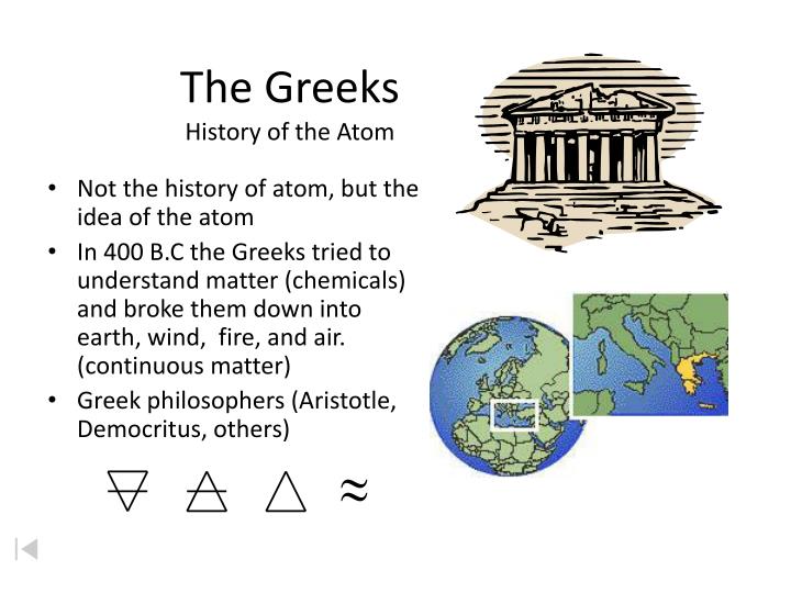 the greeks history of the atom