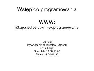 wst p do programowania www ii3 ap siedlce pl mirek programowanie