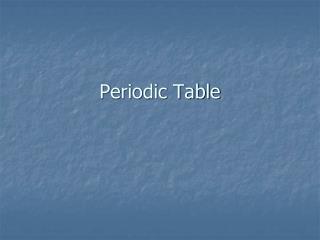 periodic table