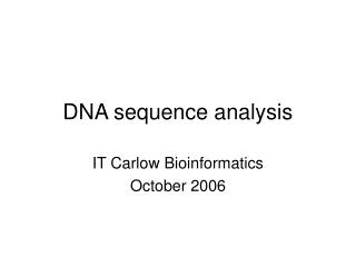 DNA sequence analysis