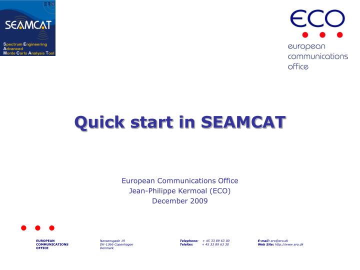 quick start in seamcat