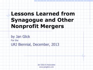 Lessons Learned from Synagogue and Other Nonprofit Mergers
