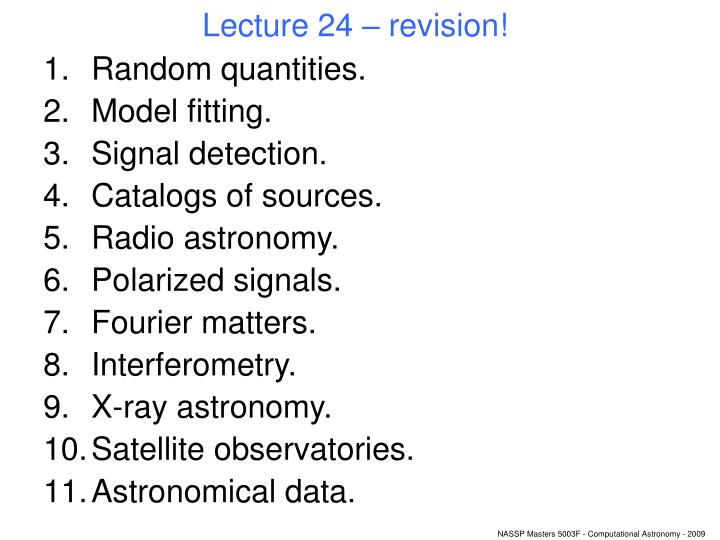 lecture 24 revision
