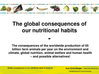 The global consequences of our nutritional habits -