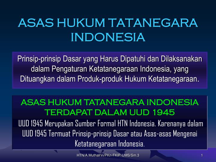 asas hukum tatanegara indonesia